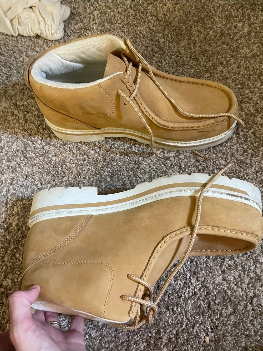 NY LUGZco Men's Strutt LX boots in Golden Wheat/White #utility #workstyle